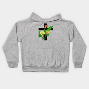 Three Calla Lilies And Christian Cross Art Kids Hoodie